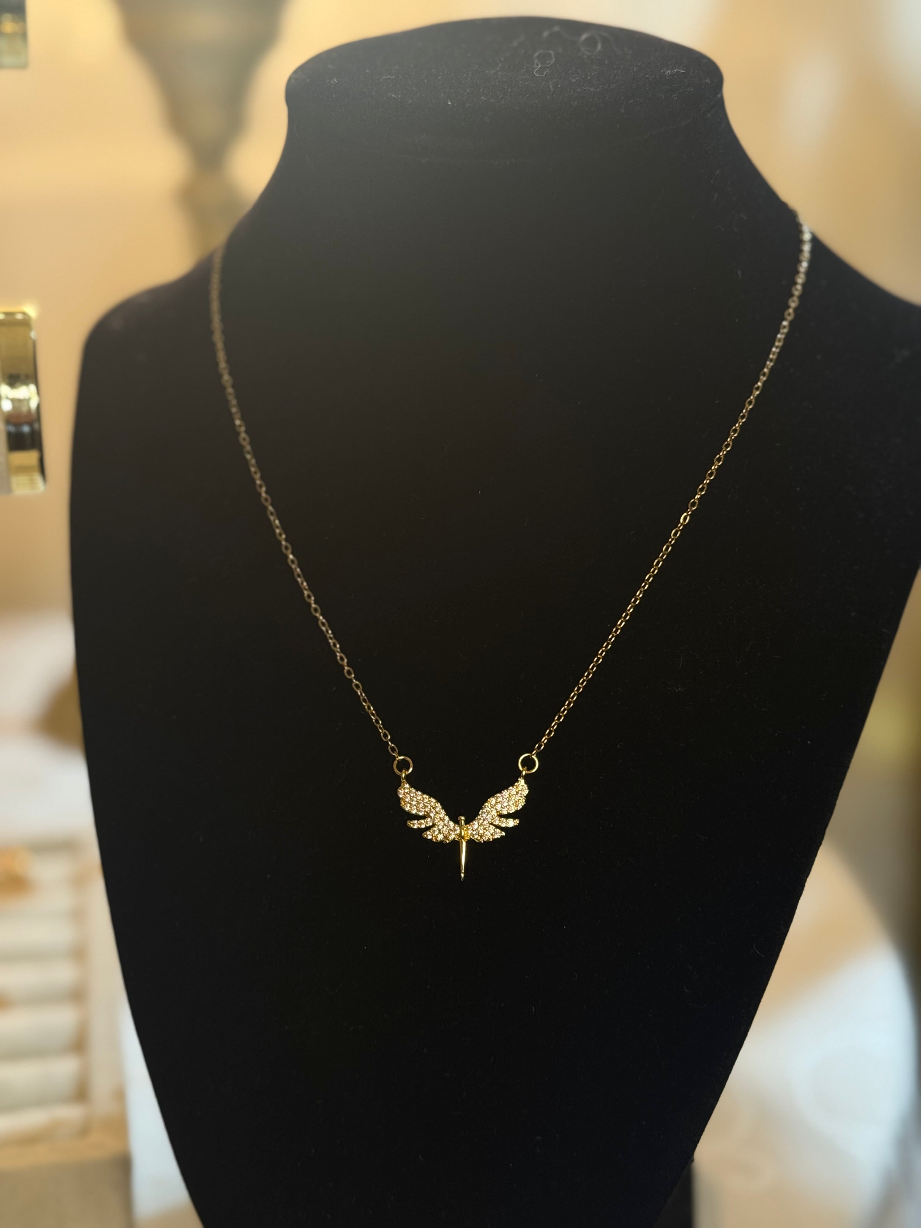 Angel Wings Gemstone Necklace